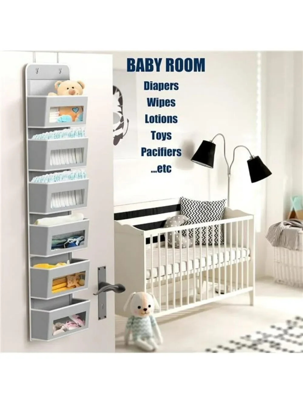 Over Door Hanging Organizer 6 Pocket Storage Clear Window Closet Holder